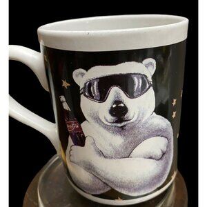 Coca Cola Brand Coffee Mug Cup Polar‎ Bear Sunglasses Gibson 1990’s